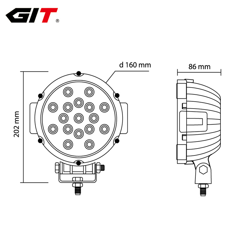 7inch 51W Round Led Driving Light for Offroad